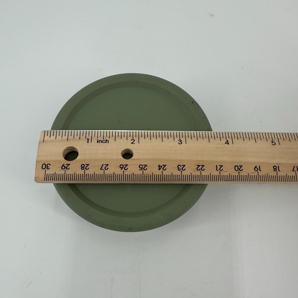 Vintage Wedgwood Sage Green Jasperware Candle Base 'Made in England' - Picture 5 of 5